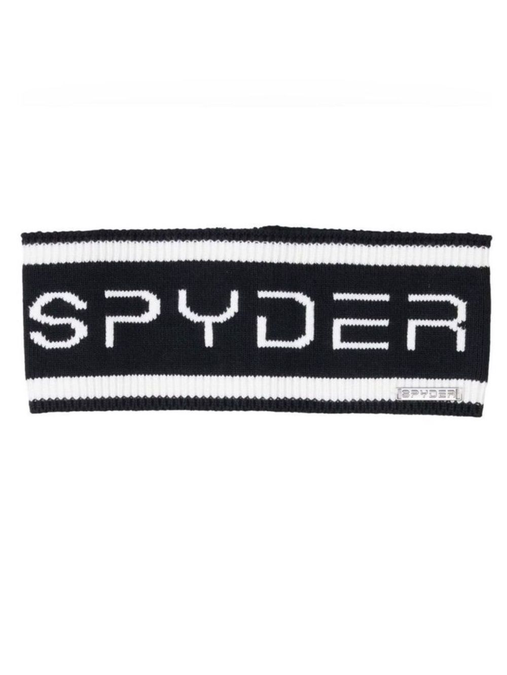 SPYDER OS Black White Cotton Blend Knit Logo Unisex Headband